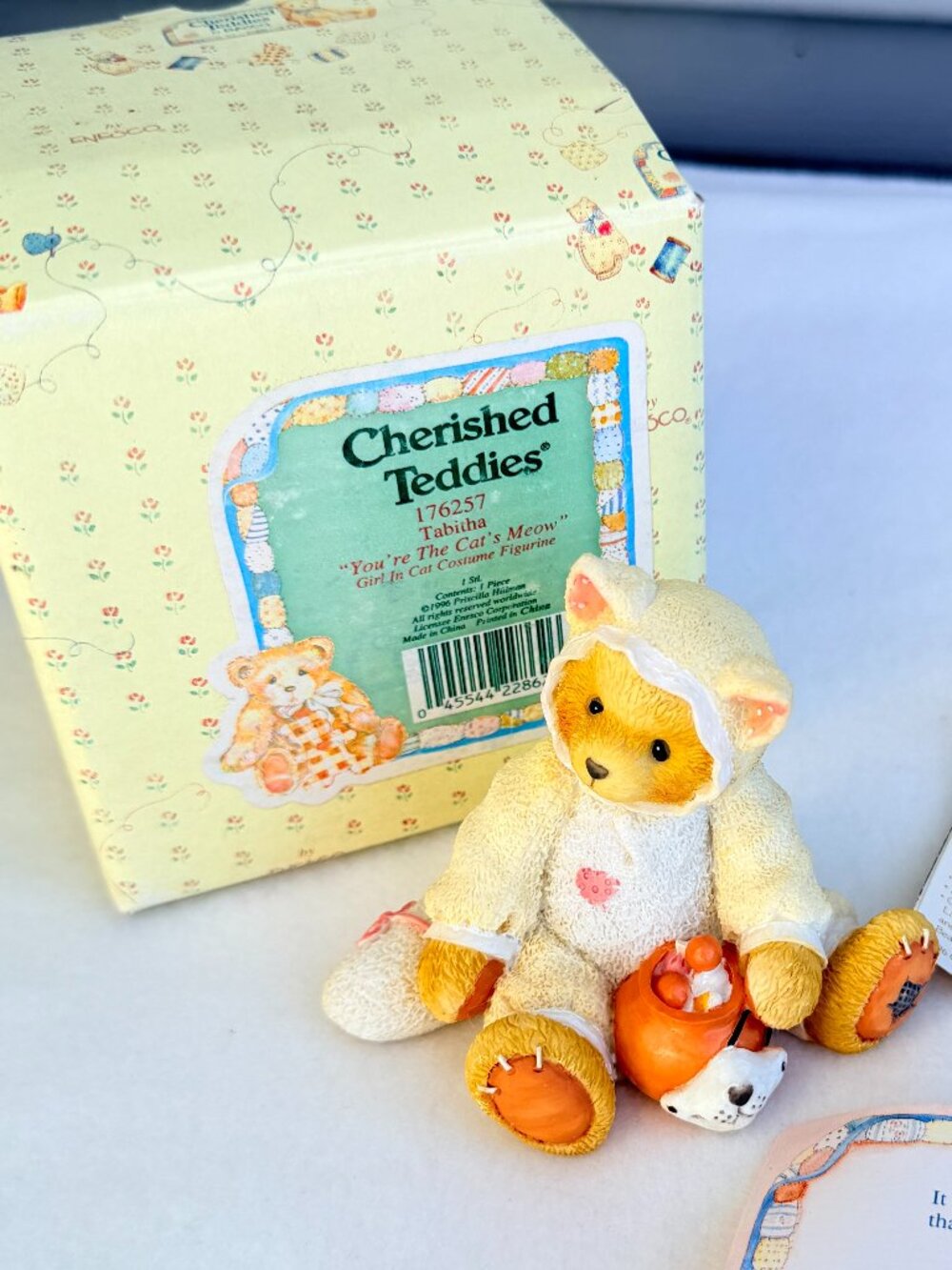 1996 Cherished Teddies Tabitha Cat Costume Figurine 176257 Box COA Halloween